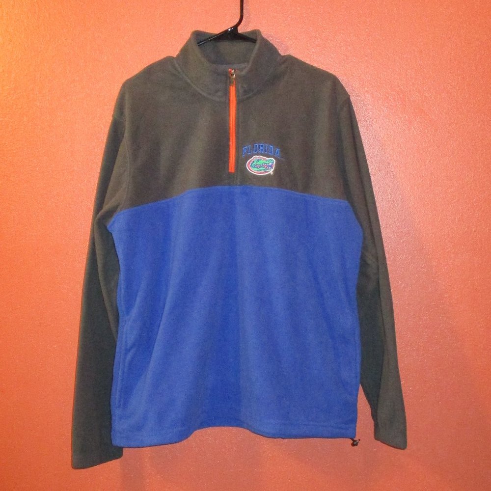 NCAA Florida Gators Sweatshirt NEW Men Large Blue Gray Zip Fleece Sweatshirt